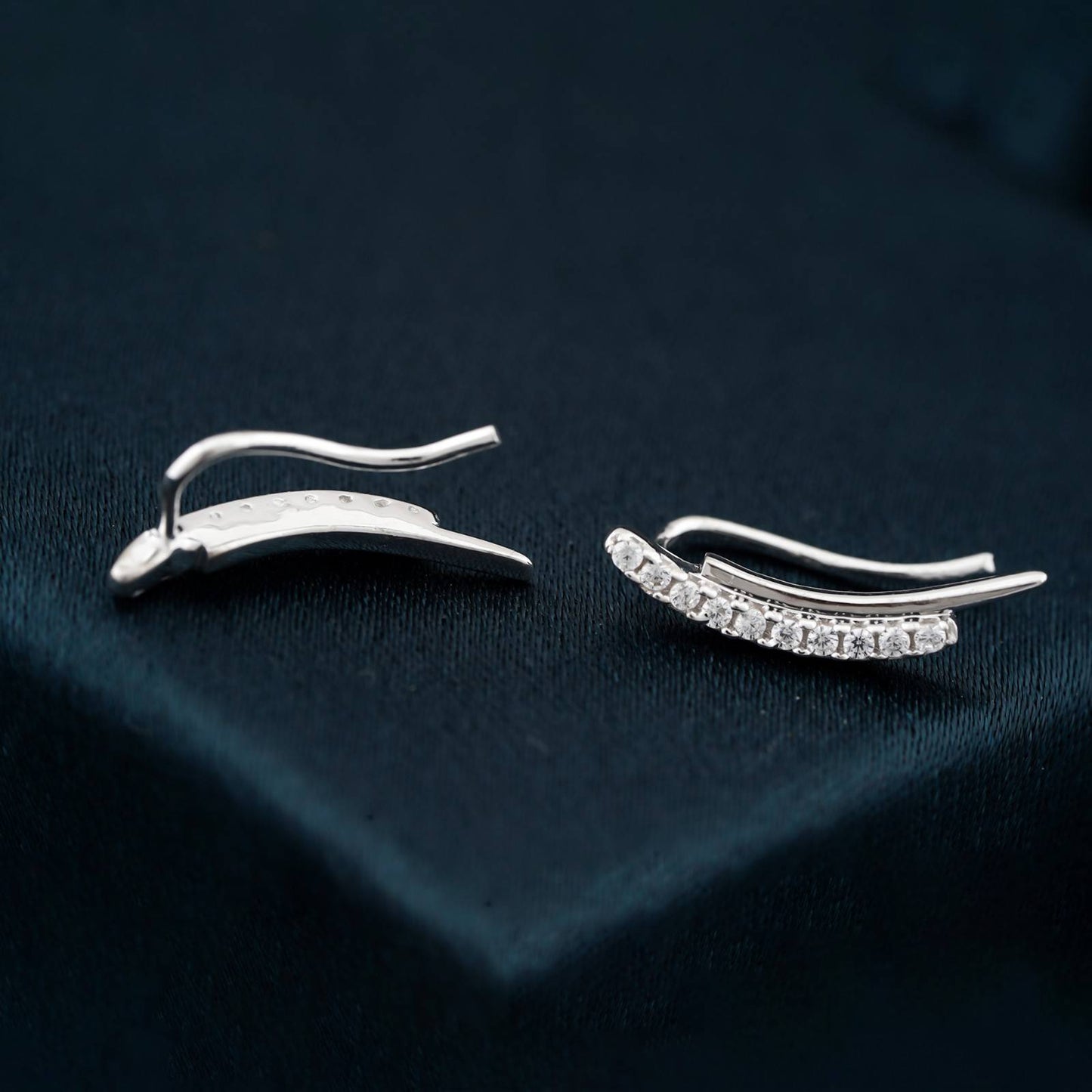 925 Sterling Silver Climber Clip Earrings