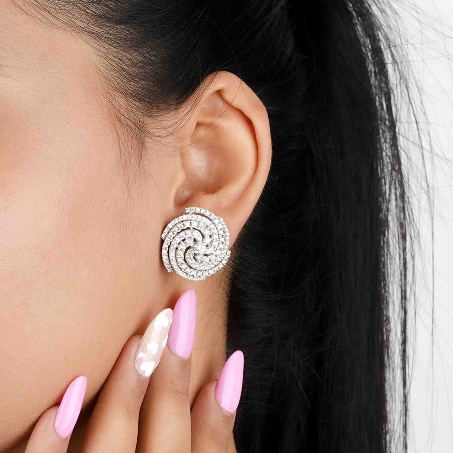 925 Sterling Silver Spiral Stud Earrings