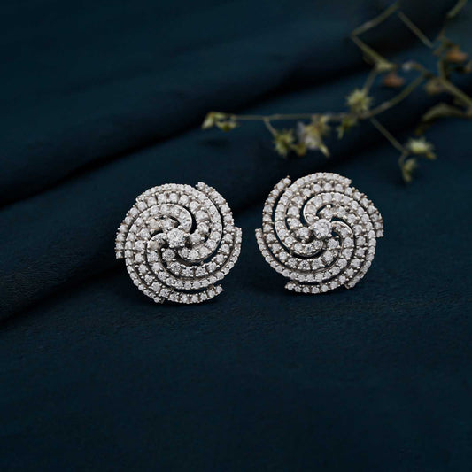 925 Sterling Silver Spiral Stud Earrings