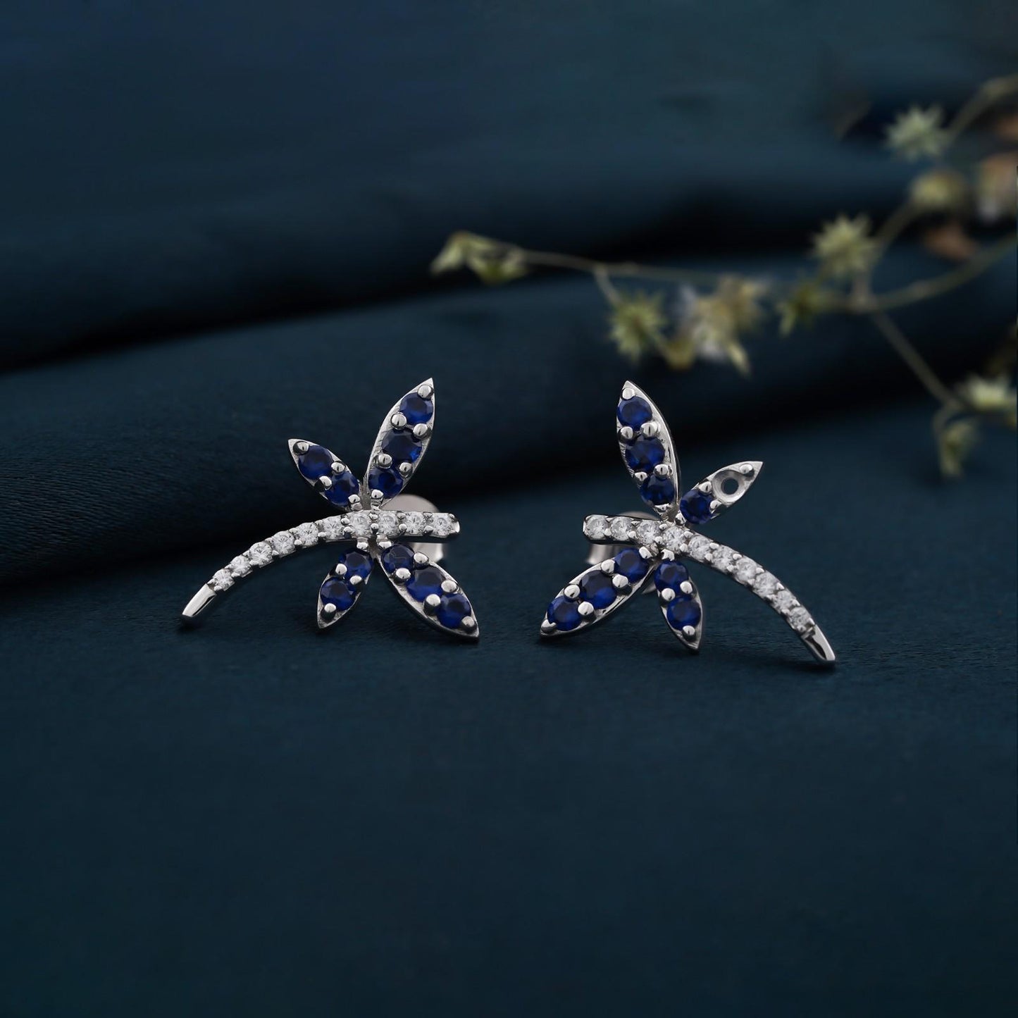 925 Sterling Silver Dragonfly Mini Stud Earrings