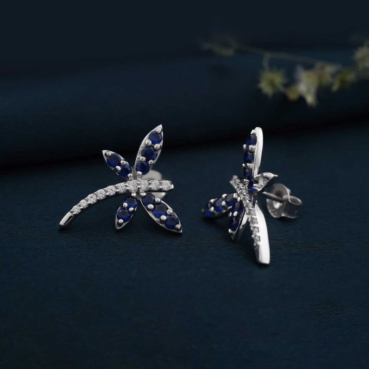 925 Sterling Silver Dragonfly Mini Stud Earrings