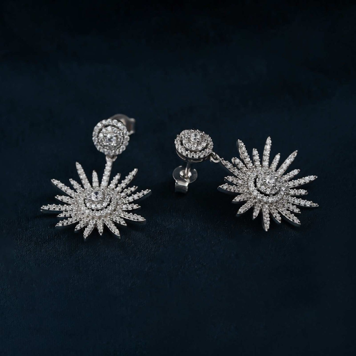 925 Sterling Silver Sensation Snowflake Drop Earrings