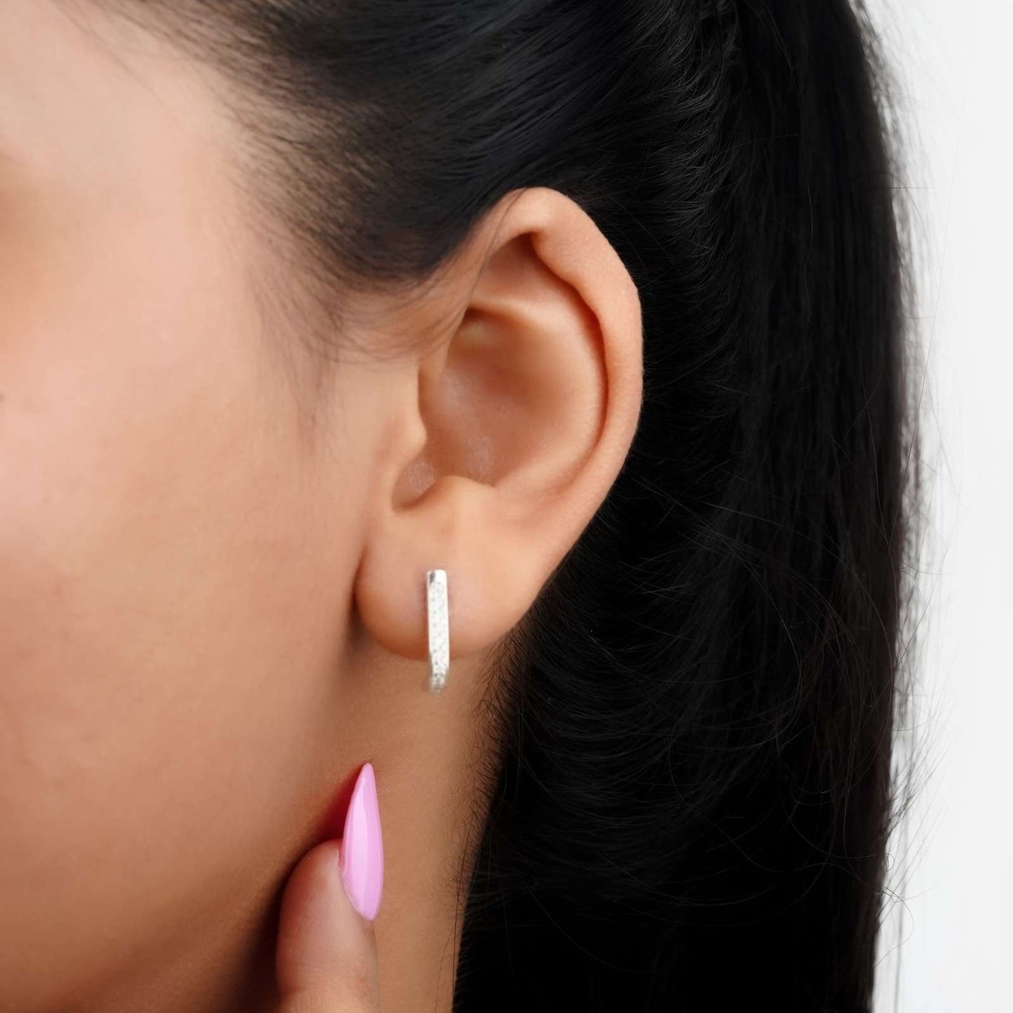 925 Sterling Silver Sculpted Minimalist Stud Earrings