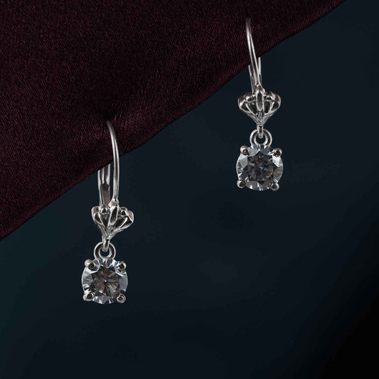 925 Sterling Silver Crown Drop Earrings