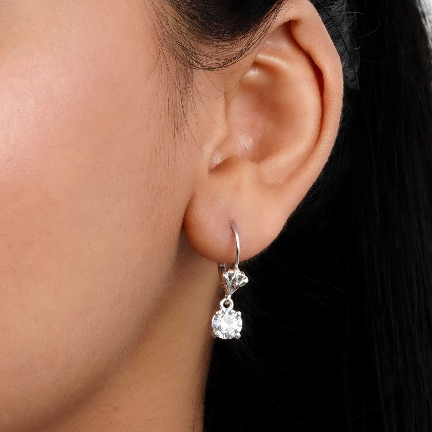 925 Sterling Silver Crown Drop Earrings