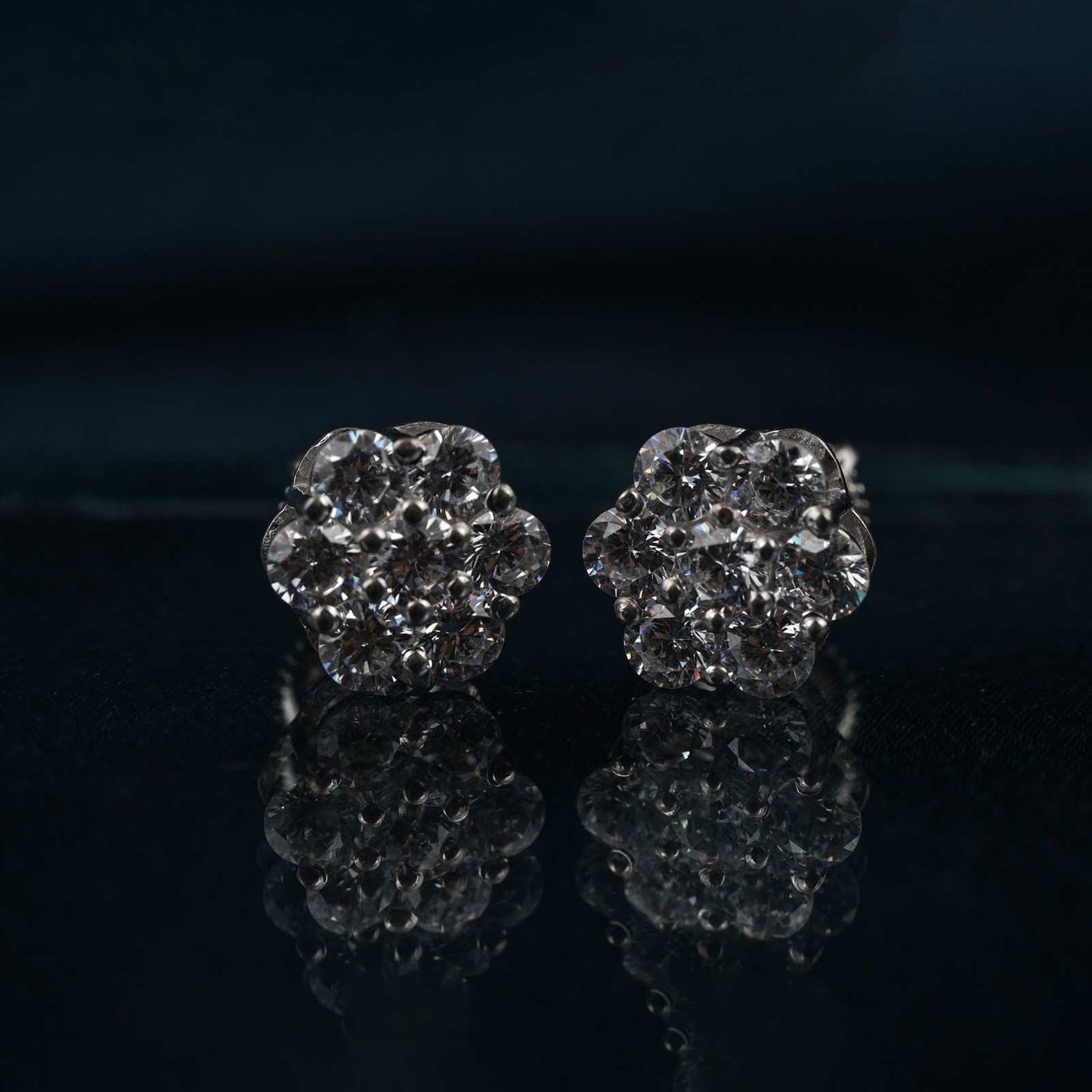 925 Sterling Silver Flower Grace Stud Earrings