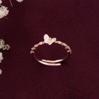 Rose Gold Butterfly Valentine Ring