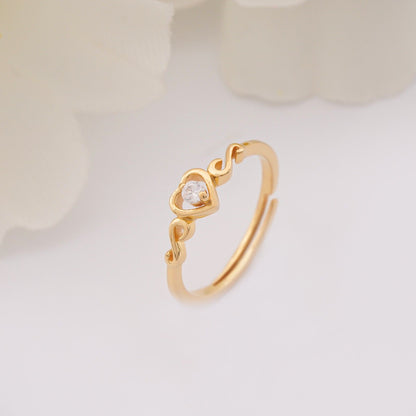 Golden Vintage Heart Valentine Ring