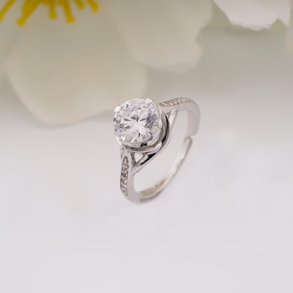 Silver Minimal Solitaire Ring