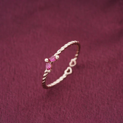 Rose Gold Ruby Danaid Heart Ring