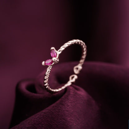 Rose Gold Ruby Danaid Heart Ring