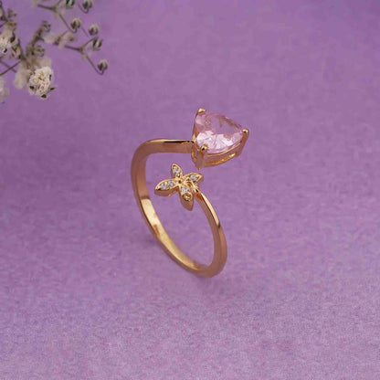 Golden Open Heart Stackable Ring