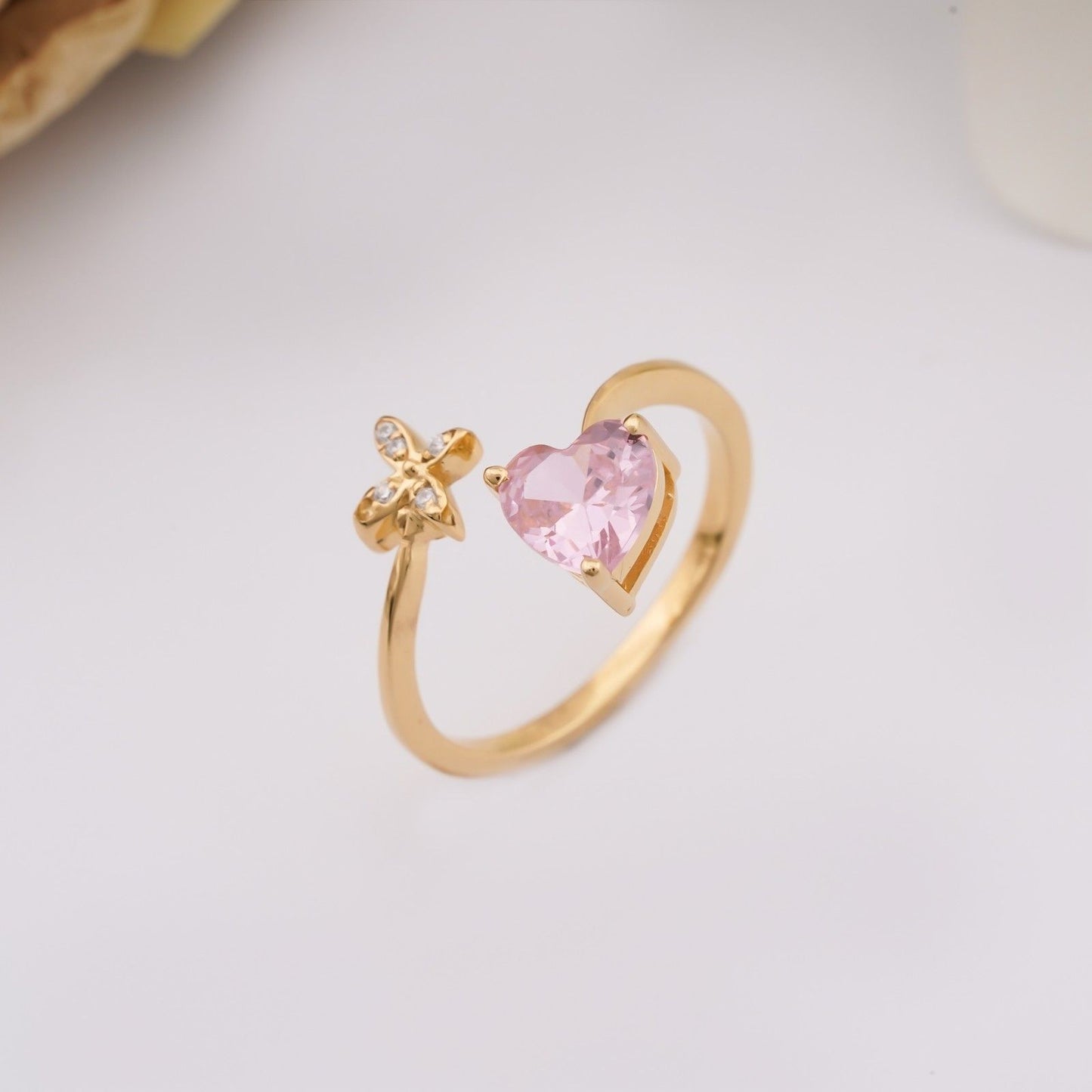 Golden Open Heart Stackable Ring